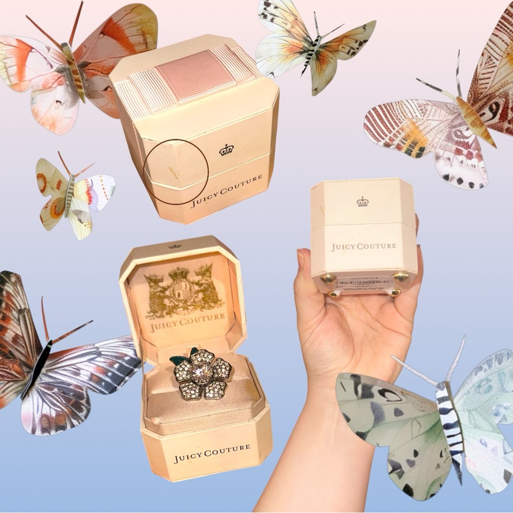 Juicy Couture Vintage Pavé Diamond Flower Ring 💍🌸